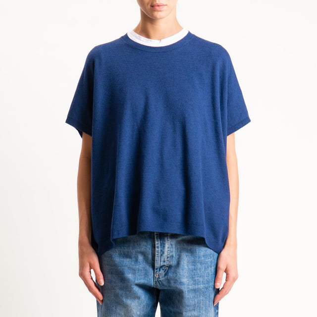 Motel-Maglia a scatola manica scesa - blu