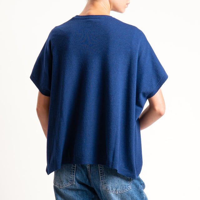 Motel-Maglia a scatola manica scesa - blu