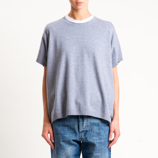 Motel-Maglia a scatola manica scesa - grigio melange
