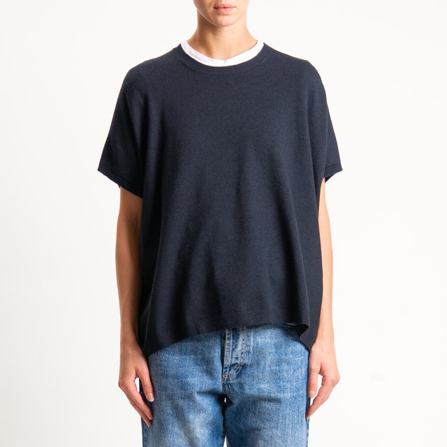 Motel-Maglia a scatola manica scesa - nero
