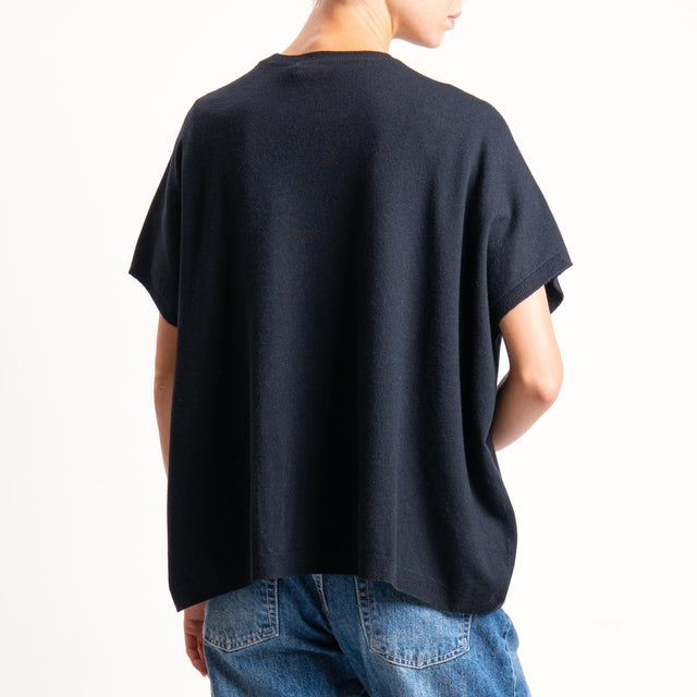 Motel-Maglia a scatola manica scesa - nero