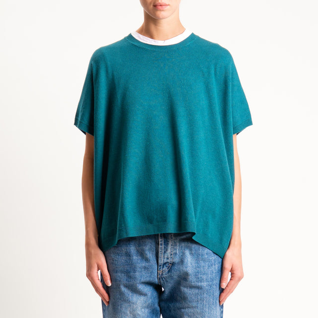 Motel-Maglia a scatola manica scesa - verde