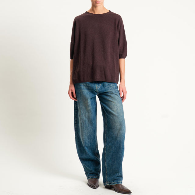 Motel-Maglia 100% LANA spacchi laterali - moro