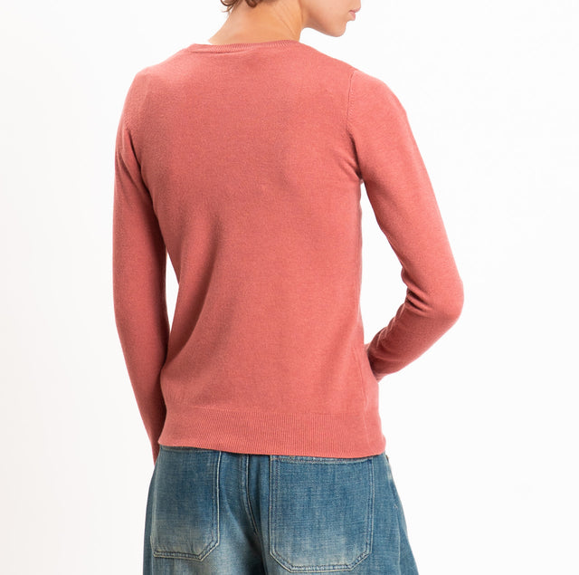 Motel-Maglia girocollo bordi a coste - lipstick