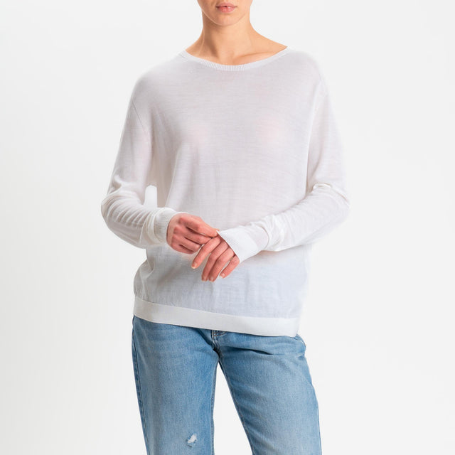 Motel-Maglia scatola 100% LANA MERINO - panna