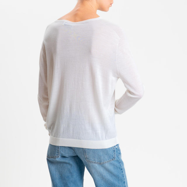 Motel-Maglia scatola 100% LANA MERINO - panna