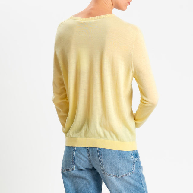 Motel-Maglia scatola 100% LANA MERINO - giallo