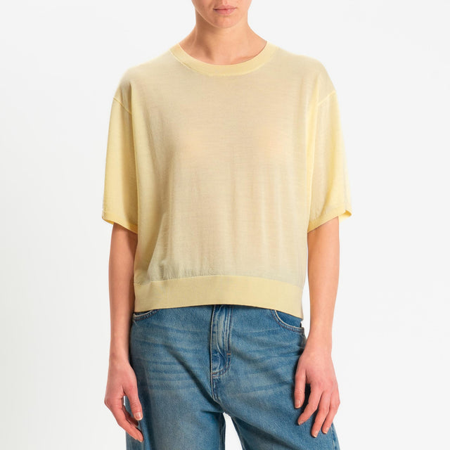 Motel-Maglia mezza manica 100% LANA MERINO - giallo