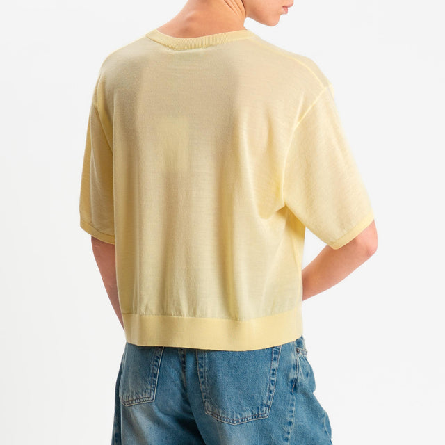 Motel-Maglia mezza manica 100% LANA MERINO - giallo