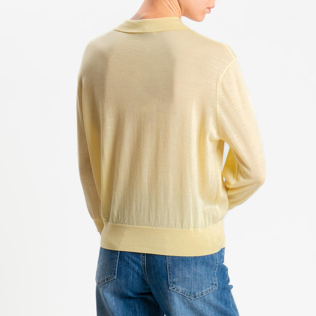 Motel-Maglia polo 100% LANA MERINO - giallo