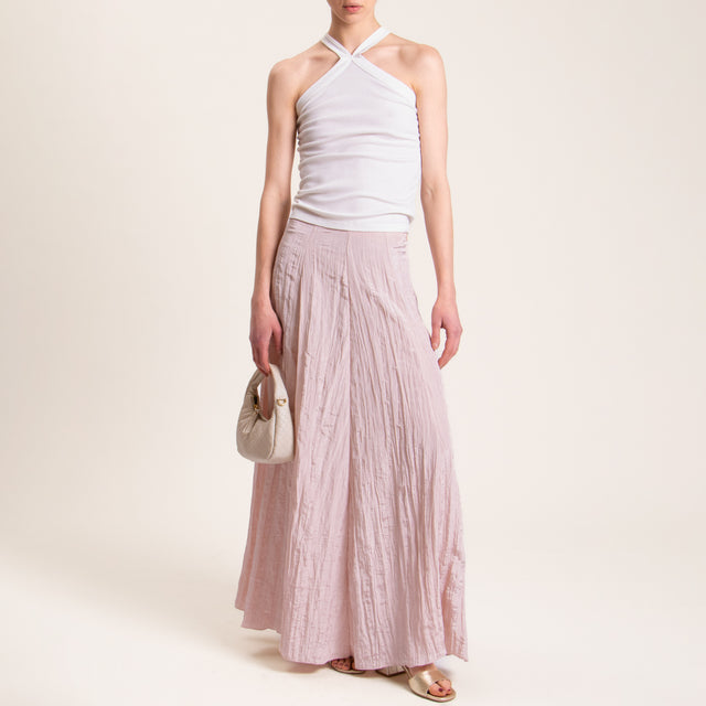 Motel-Gonna lunga ad A satin goffrato - rosa