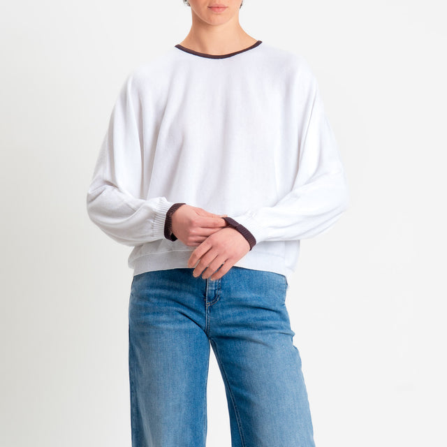 Motel-Maglia scatola bicolore - brown/off white