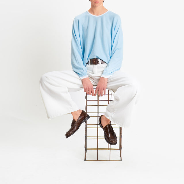 Motel-Maglia scatola bicolore - off white/light blue