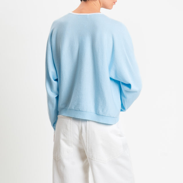 Motel-Maglia scatola bicolore - off white/light blue