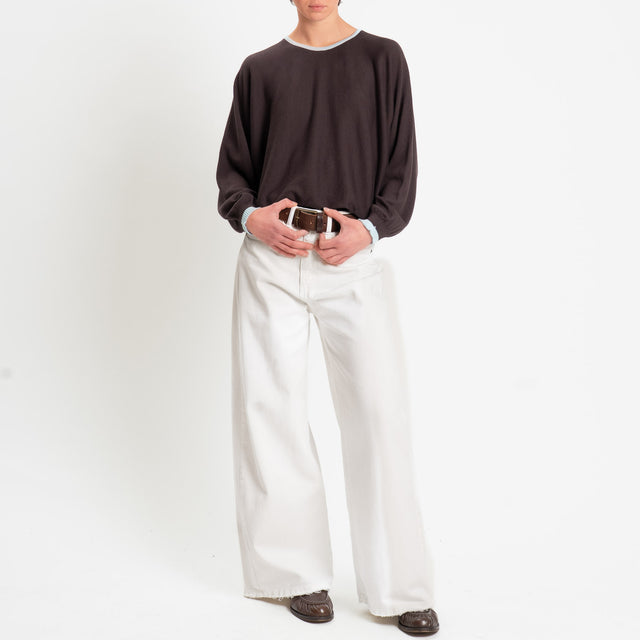 Motel-Maglia scatola bicolore - light blue/brown