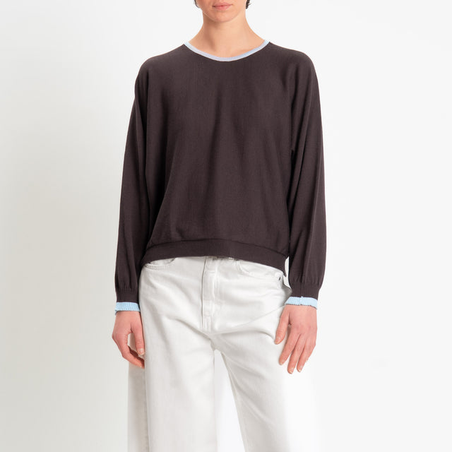 Motel-Maglia scatola bicolore - light blue/brown