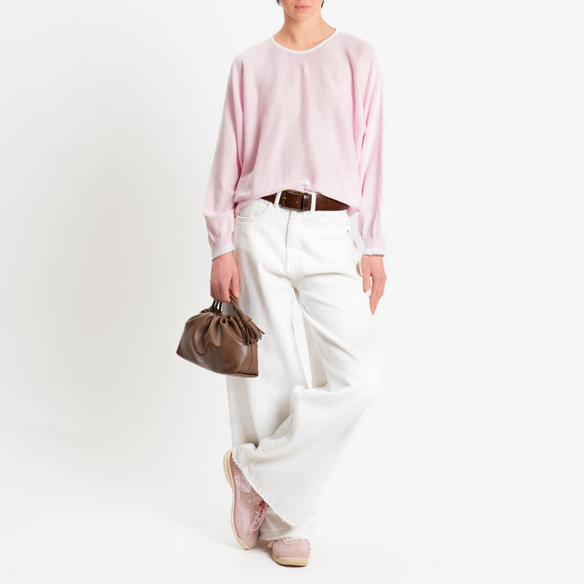 Motel-Maglia scatola bicolore - off white/pink
