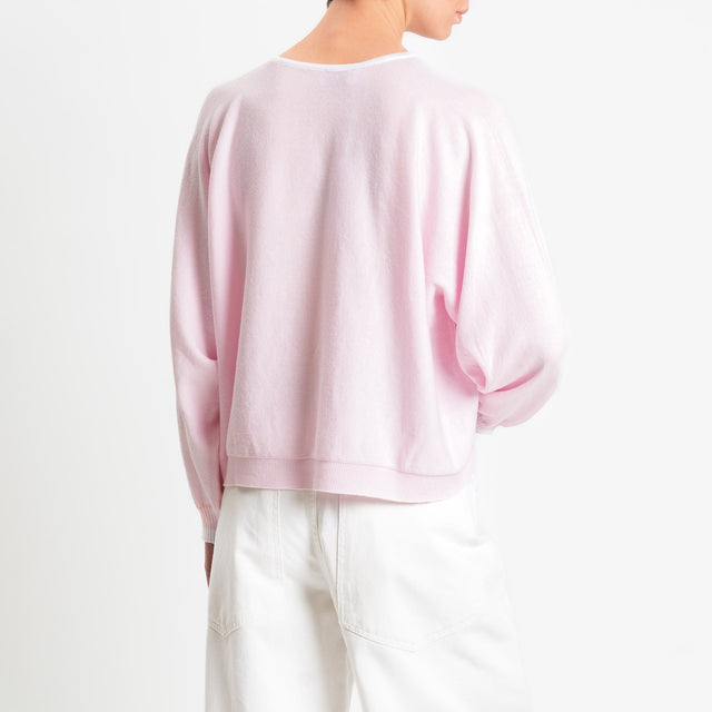 Motel-Maglia scatola bicolore - off white/pink