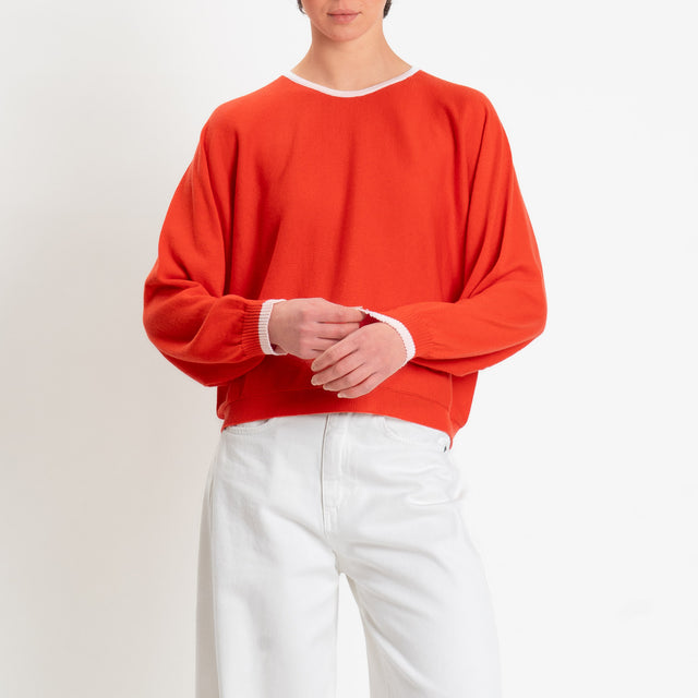 Motel-Maglia scatola bicolore - off white/coral
