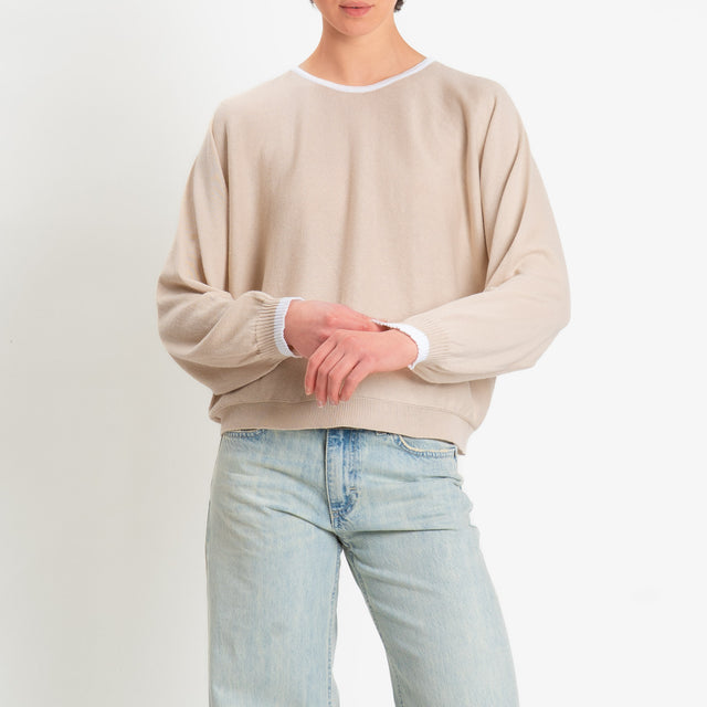 Motel-Maglia scatola bicolore - off white/beige