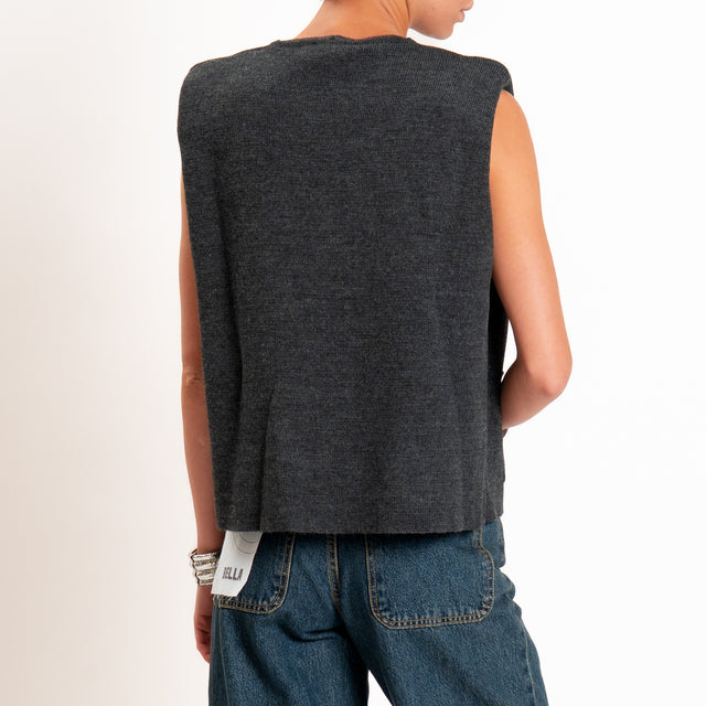 Motel-Gilet misto alpaca con spalline - antracite