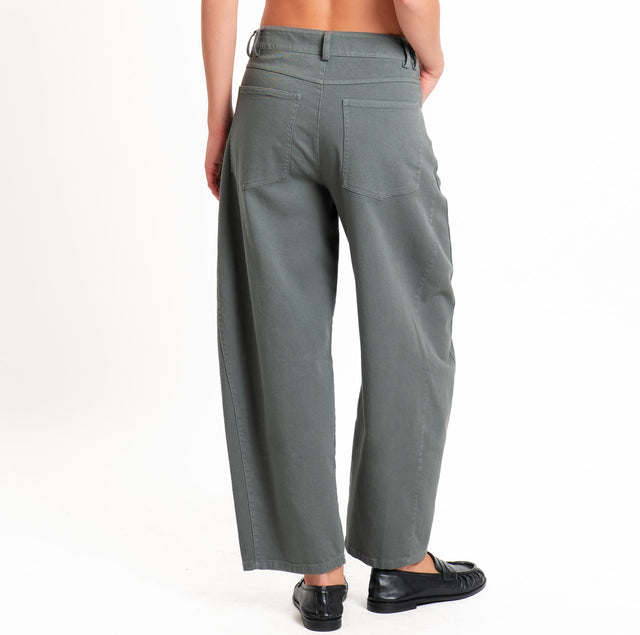 Motel-Pantalone cinque tasche barrel fit - grigio
