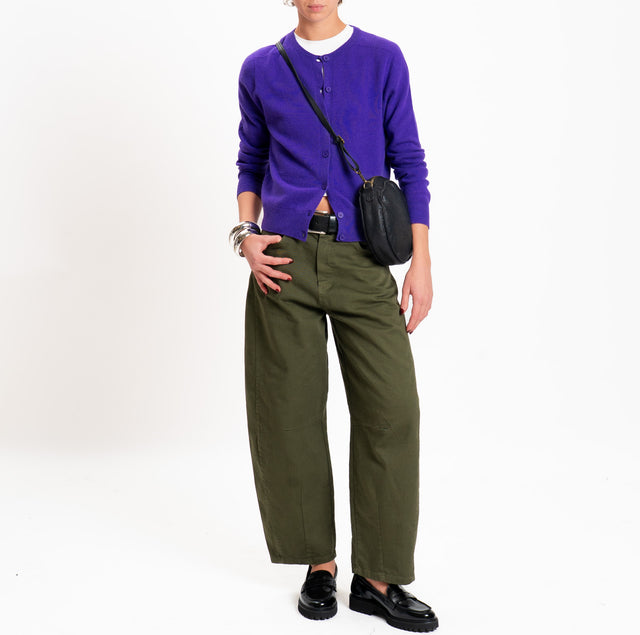 Motel-Pantalone cinque tasche barrel fit - militare