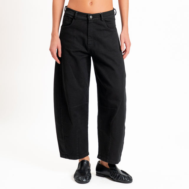 Motel-Pantalone cinque tasche barrel fit - nero