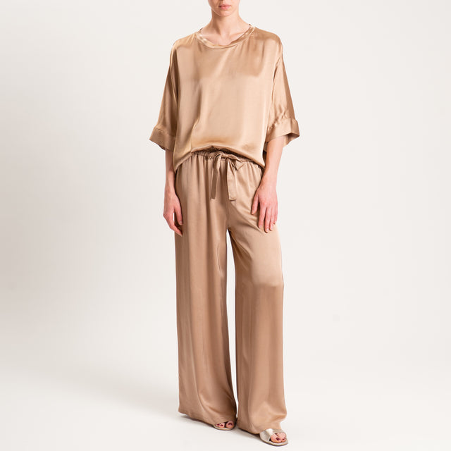 Pantalones Motel-Satin con cordón ajustable - Galleta