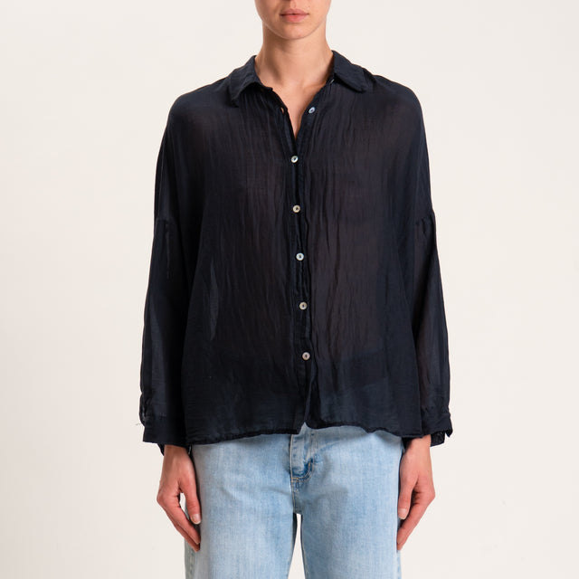 Motel-Camicia mussola - nero