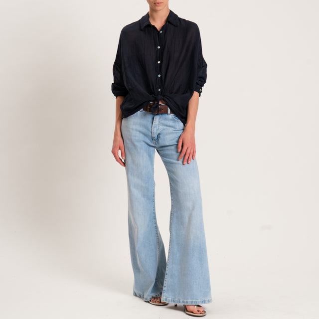 Motel-Camicia mussola - nero