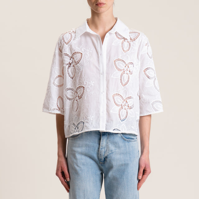 Motel-Camicia macramè - bianco