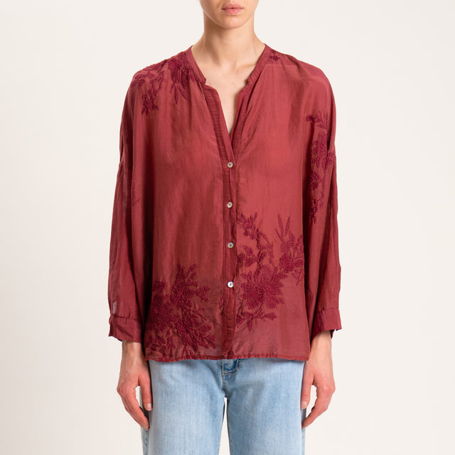 Motel-Camicia mussola con ricami - india