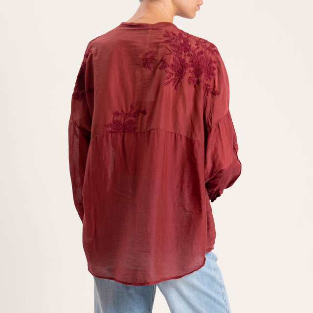 Motel-Camicia mussola con ricami - india