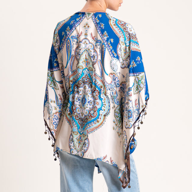 Motel-Poncho fantasia - blu/sand/moro