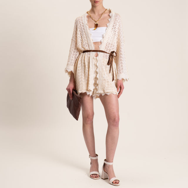 Motel-Short crochet elastico dietro - burro