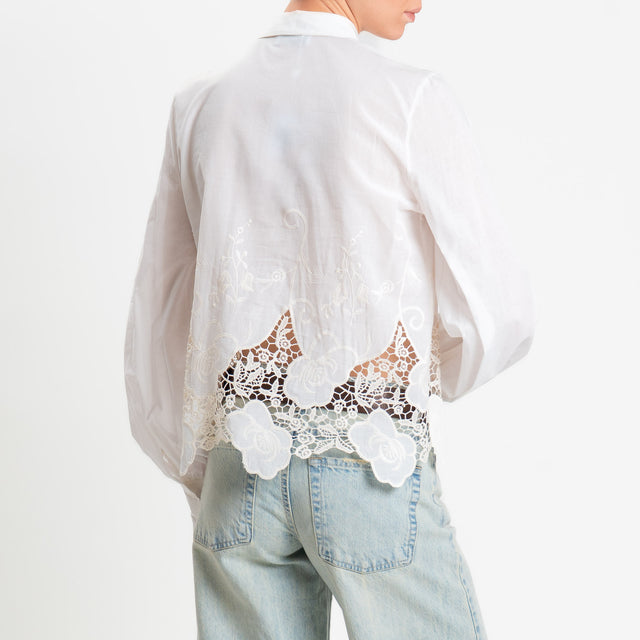 Motel-Camicia con macramè - burro