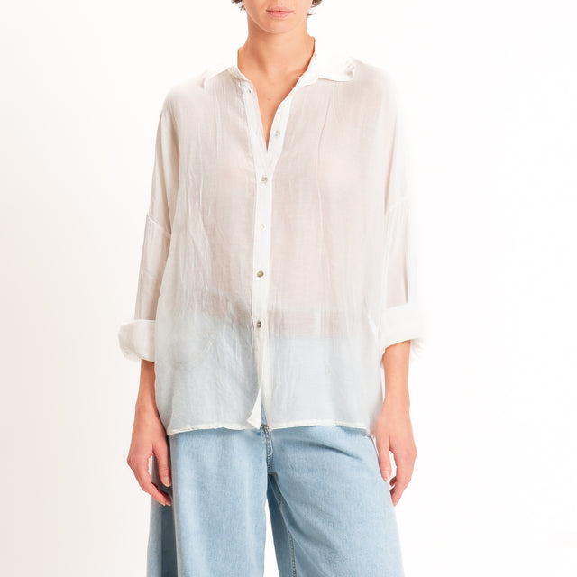 Motel-Camicia mussola misto seta - burro