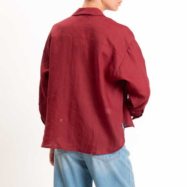 Motel-Camicia 100% lino tasca paillettes - india