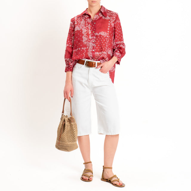 Motel-Camicia mussola fantasia bandana - rosso