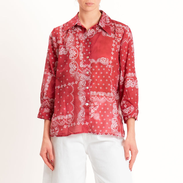 Motel-Camicia mussola fantasia bandana - rosso