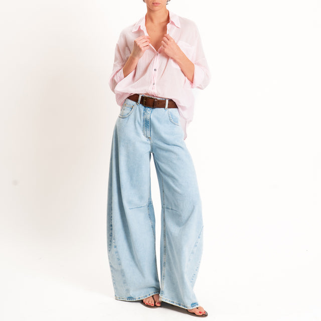 Motel-Camicia in mussola con taschino - rosa