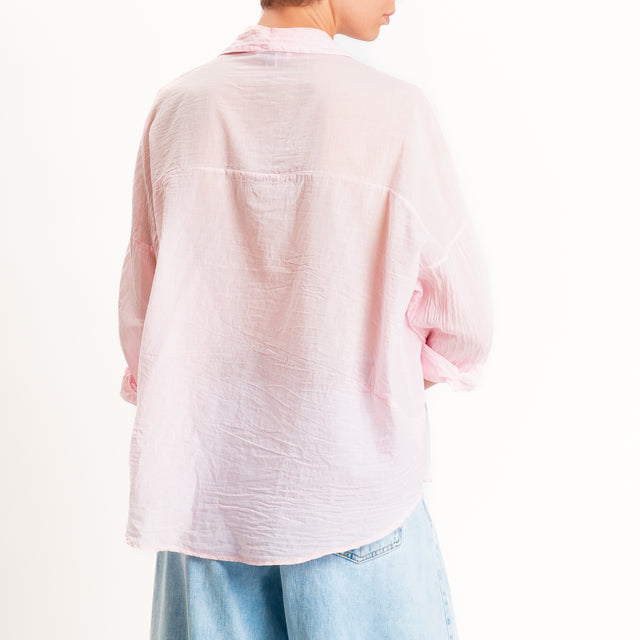 Motel-Camicia in mussola con taschino - rosa