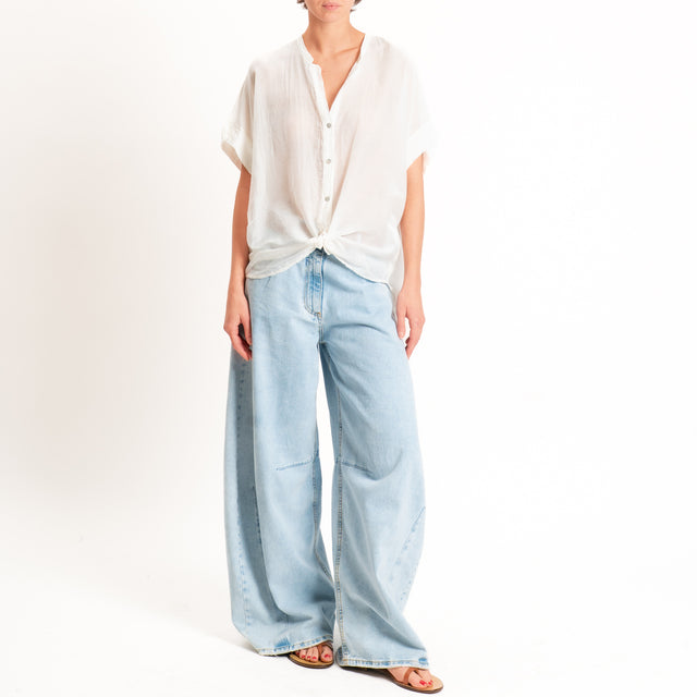 Motel-Camicia mussola misto seta - burro