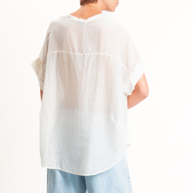 Motel-Camicia mussola misto seta - burro