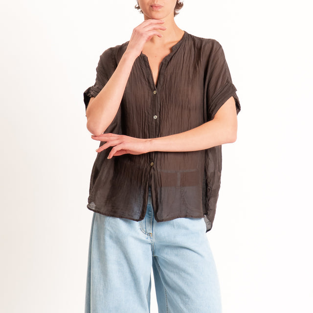 Motel-Camicia mussola misto seta - cocco