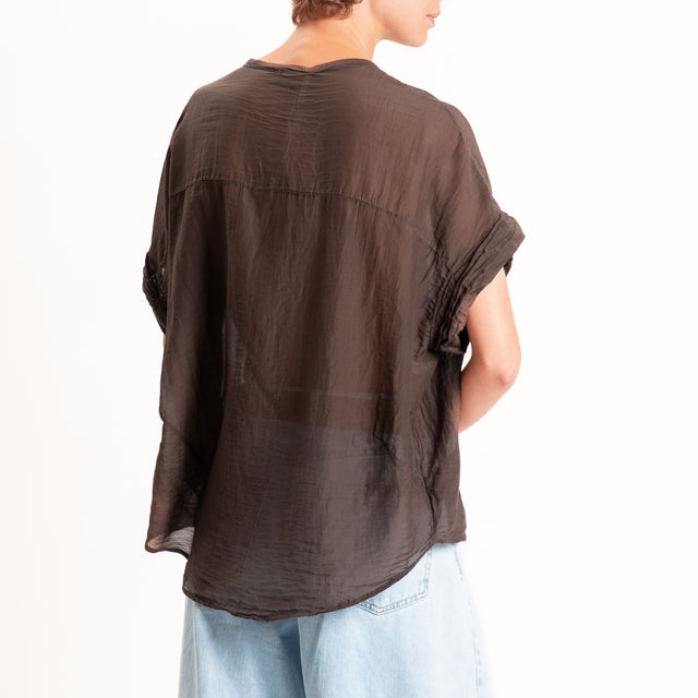 Motel-Camicia mussola misto seta - cocco