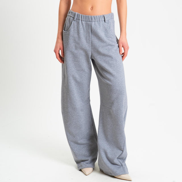 Motel-Pantalone in felpa elastico in vita - grigio