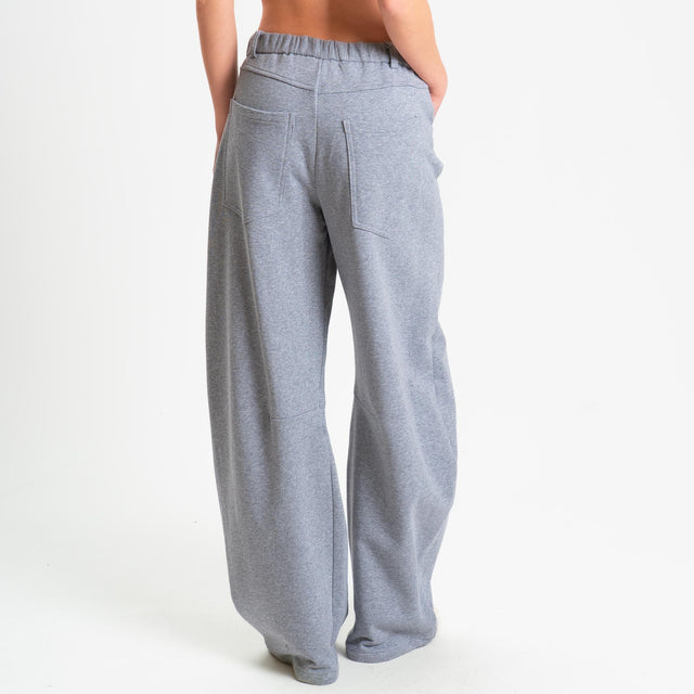 Motel-Pantalone in felpa elastico in vita - grigio