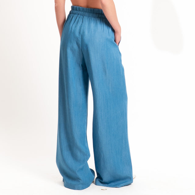 Motel-Pantalone chambray con coulisse - denim